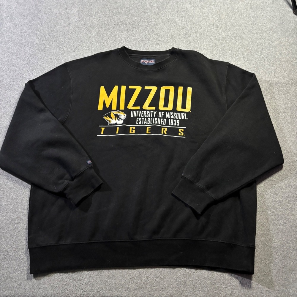 JanSport Mizzou Tigers Sweatshirt Mens 3XL Black Missouri University Crewneck